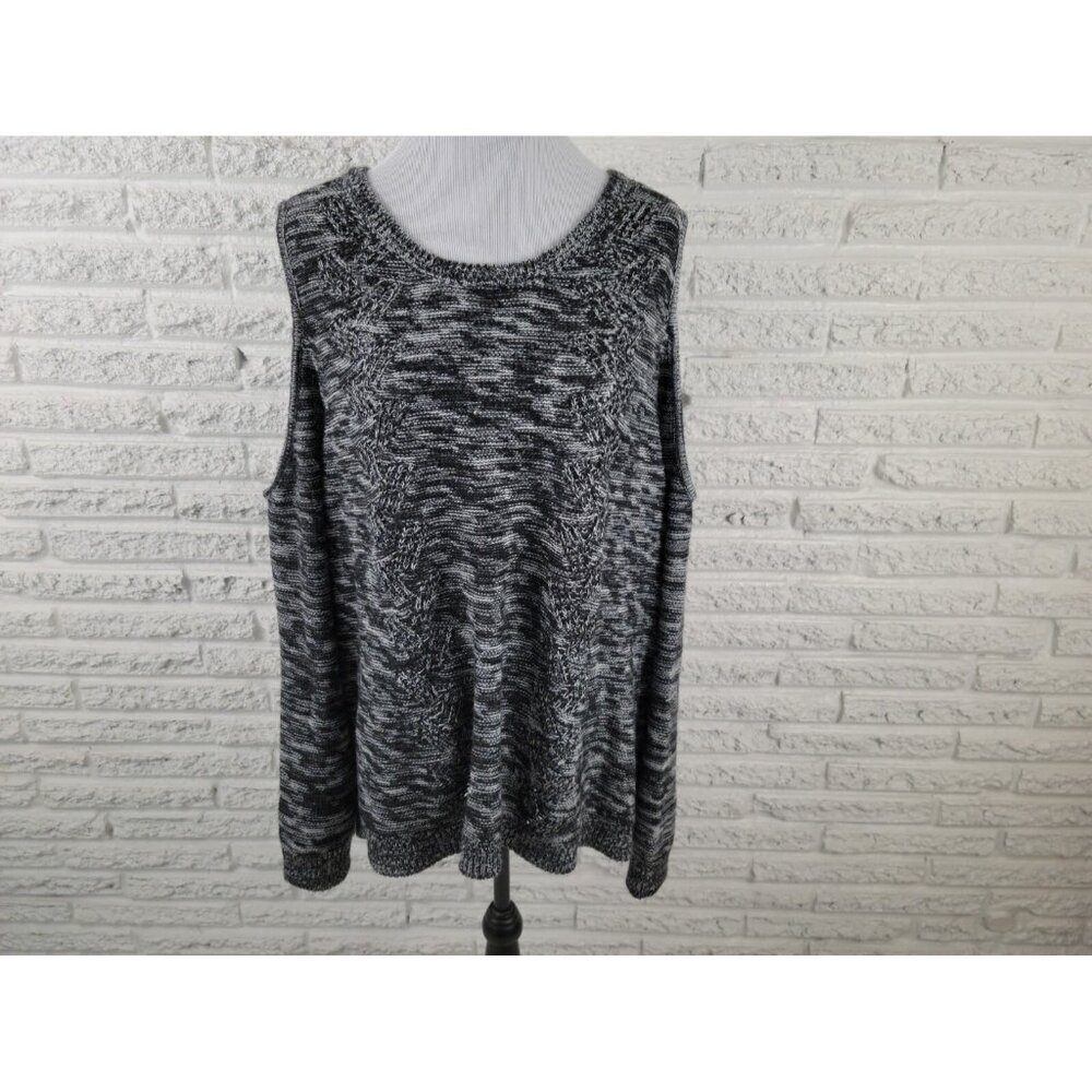 Woman Within Women Sweater 2X Plus Pullover Cold Shoulder Acrylic SWE57E